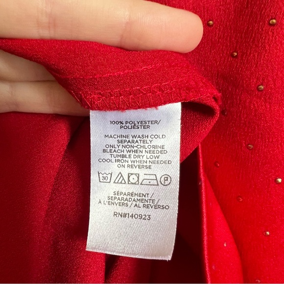 LOFT Red Dressy Tank Top with Gold Dots – Size Small - Picture 5 of 7